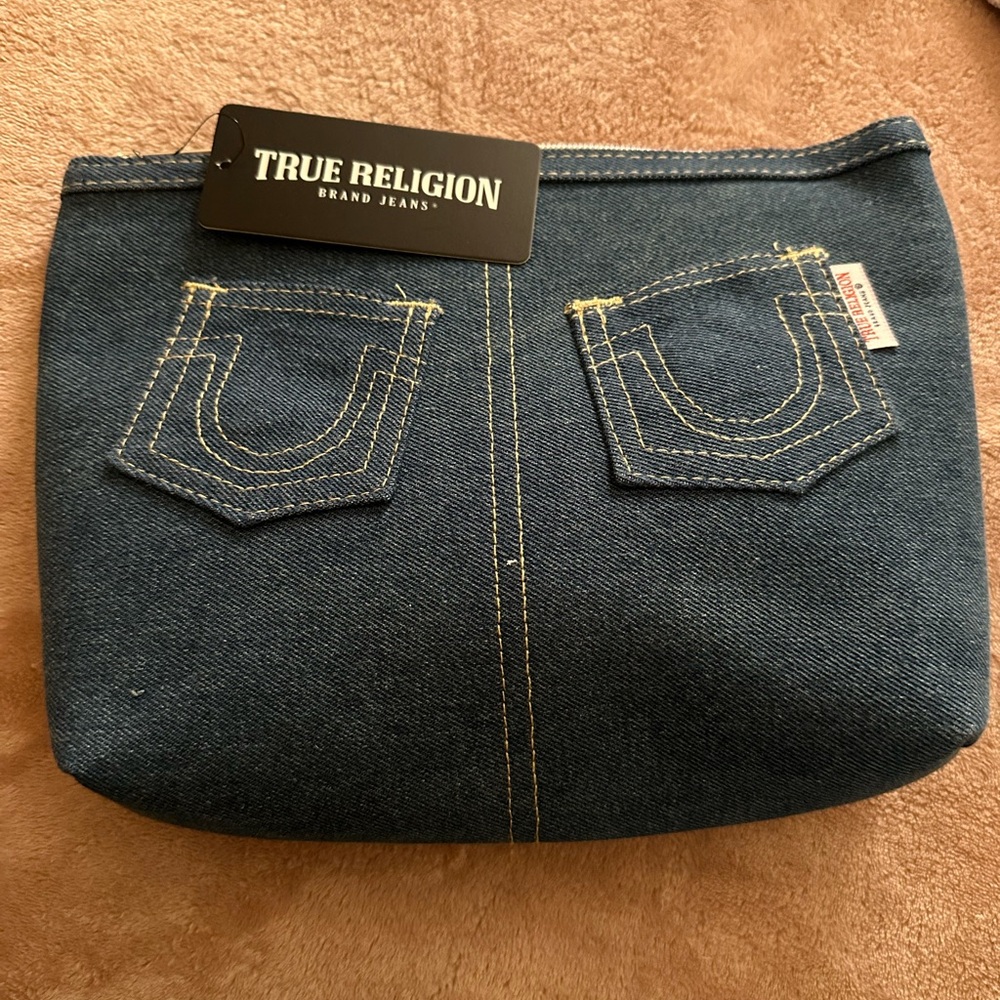 True religion clutch/makeup bag